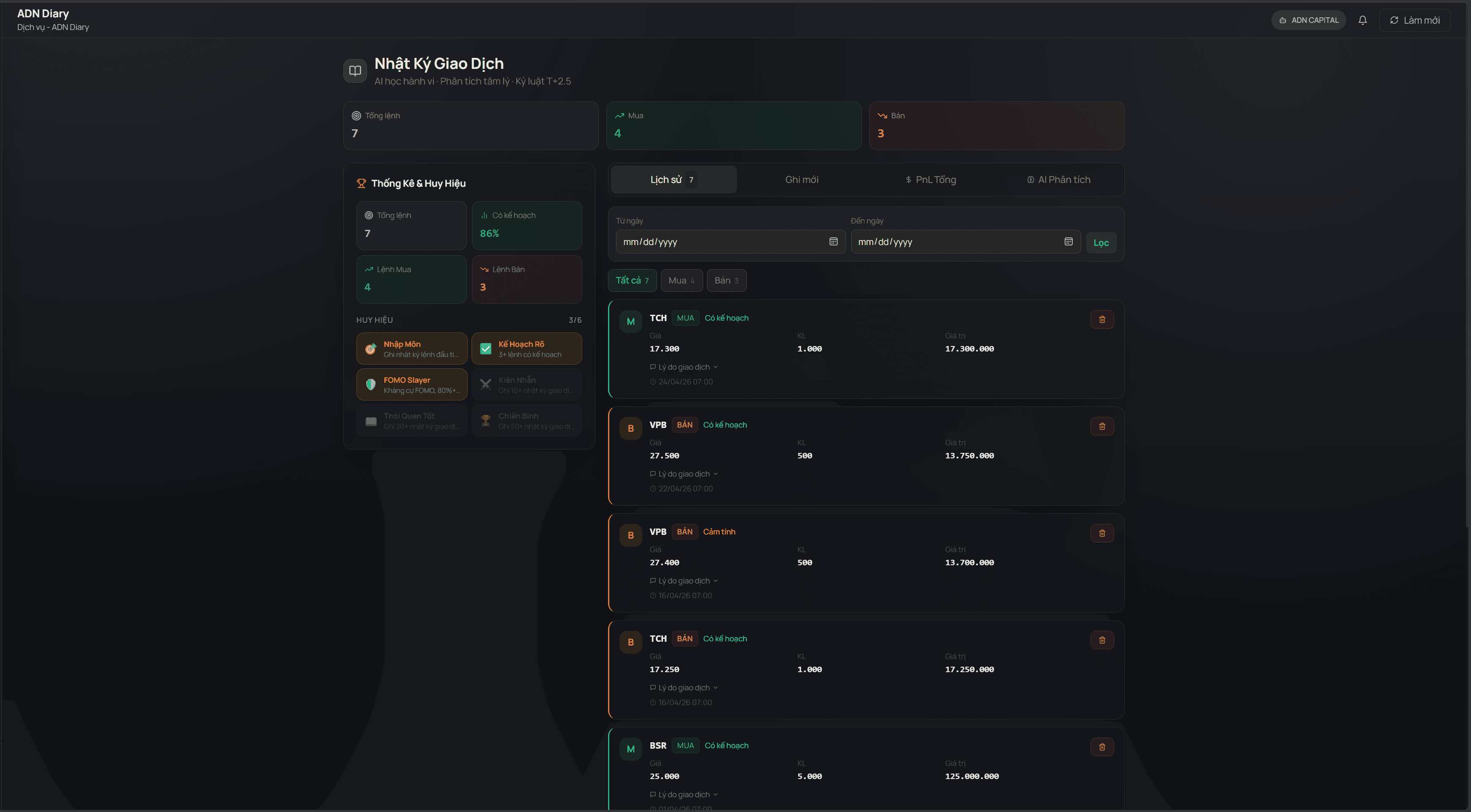 Ảnh demo ADN Diary